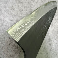 Custom Yamamoto Asai Aogami Super Kurouchi Tsuchime Ironclad 240 Gyuto - Dark Ironwood burl and vintage poker chip