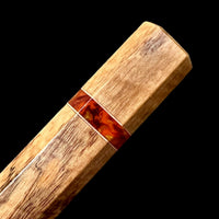 Custom Japanese Knife handle (wa handle) for 240-260 mm - Spalted curly Mango