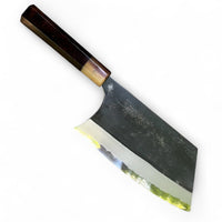 Custom Sugi Tadokoro Nakagawa W2 Tank 180mm - Dark desert ironwood and marbled horn