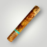 Custom Japanese Knife handle (wa handle) for 240-260 mm : Two tone Amboyna Burl and Turquoise