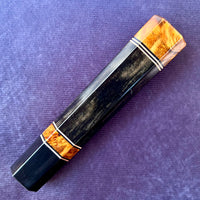 Custom Japanese Knife handle (wa handle) for 240mm - Royal ebony, Amboyna burl and horn