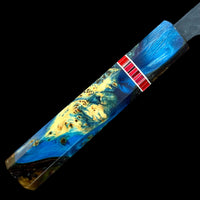 Custom Tsunehisa AS Hammered Kurouchi Gyuto 240mm - Canadian Yellow Cedar Burl