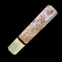 Custom Japanese Knife handle (wa handle) for 165-210mm - maple burl and holly