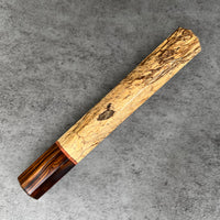 Custom Japanese Knife handle (wa handle) for 240mm - Spalted Tamarind and desert ironwood