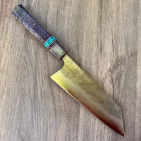 Custom Matsubara B2 Nashiiji Tall Bunka 180 mm- maple and turquoise