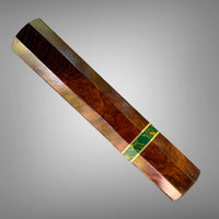 Custom Japanese Knife handle (wa handle) for 240-260 mm : Desert Ironwood burl and Arizona Jade
