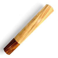 Custom Japanese Knife handle (wa handle) for 165-210mm : Wild Olive (Olea oleaster) and desert ironwood