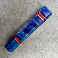 Custom Japanese Knife handle (wa handle) for 210 mm knife : Blue and purple dyed maple burl