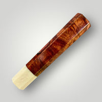 Custom Japanese Knife handle (wa handle) for 240-260 mm : Bloodwood burl and white pearl acrylester