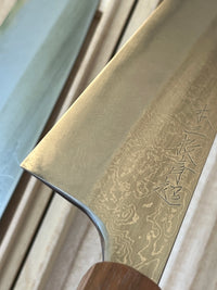 Mazaki Damascus Gyuto Hon-Sanmai 240mm Aogami Super