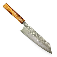 Custom Yoshimi Kato SG2 Black Nickel Damascus Bunka 170mm - Hawaiian Koa