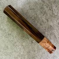 Custom Japanese Knife handle (wa handle) for 165-210mm : Ziricote and maple burl