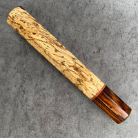 Custom Japanese Knife handle (wa handle) for 240mm - Spalted Tamarind and desert ironwood