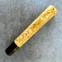 Custom Japanese Knife handle (wa handle) for 240mm - Yellow Cedar Burl and horn