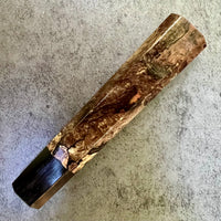 Custom Japanese Knife handle (wa handle) for 240mm - Spalted Oak Burl and horn