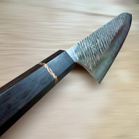 Custom Yu Kurosaki Fujin SG2 Hammered Gyuto 270mm - African Blackwood and spaghetti oak