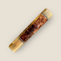 Custom Japanese Knife handle (wa handle) for 165-210mm: Honduran Rosewood burl and striped horn, CITES certified
