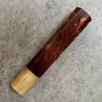 Japanese Knife handle (wa handle) for 240mm - Honduran Rosewood Burl and marbled horn