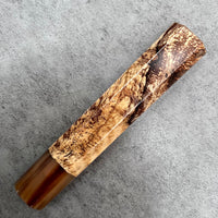 Custom Japanese Knife handle (wa handle) for 240mm - Spalted tamarind and marbled horn