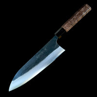 Custom Matsubara Ironclad Shirogami #1 Tall Gyuto 210mm - Dyed maple burl and horn