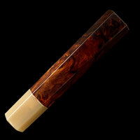 Custom Japanese Knife handle (wa handle) for 165-210mm - Desert Ironwood burl and blonde