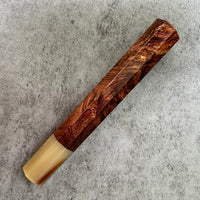 Japanese Knife handle (wa handle) for 240mm - Honduran Rosewood Burl and marbled horn