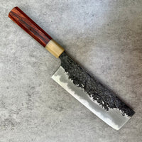 Custom Manaka Kisuke Iron Clad Aogami 1 Nakiri 175 mm - Cocobolo and blonde