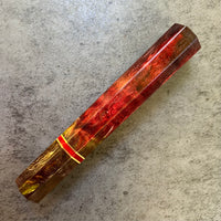 Custom Japanese Knife handle (wa handle) for 165-210mm : Karelian Birch and vintage Bakelite poker chip