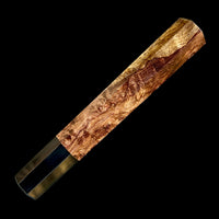 Custom Japanese Knife handle (wa handle) for 165-210mm - Two tone Honduran rosewood burl and horn