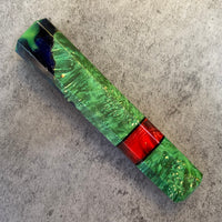 Custom Japanese Knife handle (wa handle) for 165-225 mm : Green hybrid bu