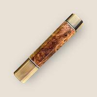 Custom Japanese Knife handle (wa handle) for 165-210mm: Honduran Rosewood burl and striped horn, CITES certified