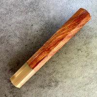 Custom Japanese Knife handle (wa handle) for 240mm - Siam Rosewood and blonde