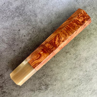 Custom Japanese Knife handle (wa handle) for 240mm - Siam Rosewood and blonde