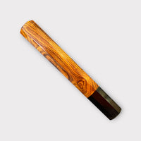 Custom Japanese Knife handle (wa handle) for 240 mm : Two-tone desert ironwood and horn