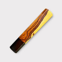 Custom Japanese Knife handle (wa handle) for 240 mm : Two-tone desert ironwood and horn