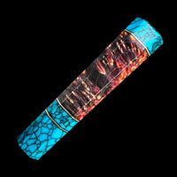 Custom Japanese Knife handle (wa handle) for 210 mm knife : Box elder burl (Ukrainian dyed) and turquoise