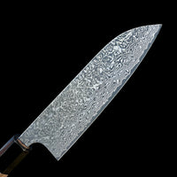 Yoshimi Kato SG2 Black Nickel Damascus Santoku 165mm