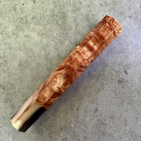 Custom Japanese Knife handle (wa handle) for 165-210mm : Stabilized maple burl and horn