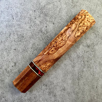 Custom Japanese Knife handle (wa handle) for 240mm - Masur birch and Tasmanian Blackwood