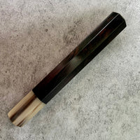 Custom Japanese Knife handle (wa handle) for 240mm - NiceAfrican Blackwood and marbled horn