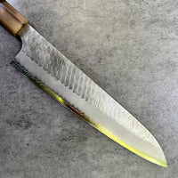 Custom Nigara Hamono SG2 Tsuchime Gyuto 240 mm - Brazilian Blackheart and marbled horn