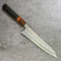 Custom Tsunehisa AS Hammered Gyuto 210mm - Dyed mango