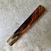 Custom Japanese Knife handle (wa handle) for 165-210mm : Desert Ironwood and marbled horn