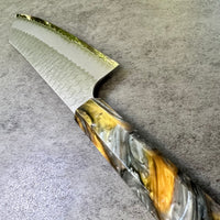 Custom Nigara Hamono SG2 Kurouchi Tsuchime Bunka 180mm - Gold Rush