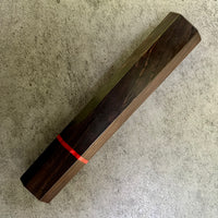 Custom Japanese Knife handle (wa handle) for 240mm - African Blackwood and vintage Bakelite poker chip