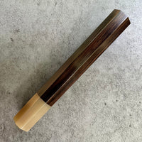 Custom Japanese Knife handle (wa handle) for 240mm - African Blackwood and blonde