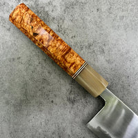 Sugi Fujiwara Myojin 240 mm Ironclad Aogami Super - Amboyna Burl and Blonde