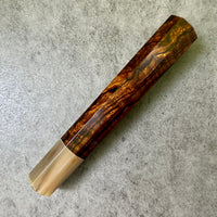 Custom Japanese Knife handle (wa handle) for 165-210mm : Desert Ironwood and marbled horn