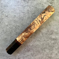 Custom Japanese Knife handle (wa handle) for 240mm - Spalted sycamore and buffalo horn