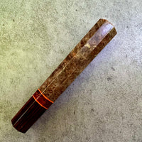 Custom Japanese Knife handle (wa handle) for 165-210mm : Dyed black ash and desert ironwood